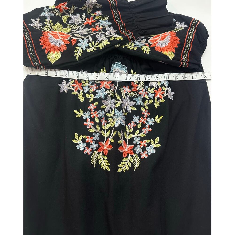 Free People Fleur Du Jour Embroidered Off Shoulder Mini Dress Black Size S - Picture 8 of 10